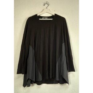 Noen Nordic Women's Long Sleeve Tunic Top Colorblock Oversized Knitted Black 12
